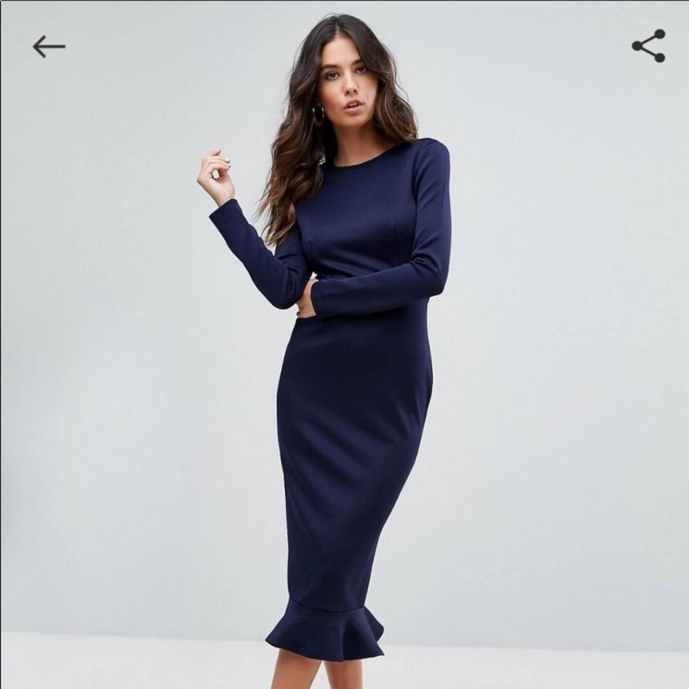 Navy blue midi dress!